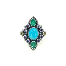 Load image into Gallery viewer, Nicky Butler SS Turquoise Multi Gem Ring