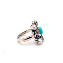Load image into Gallery viewer, Nicky Butler SS Turquoise Multi Gem Square Ring