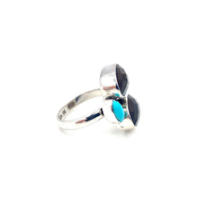 Load image into Gallery viewer, Nicky Butler SS Smokey Quartz &amp; Turquoise Double Oval Gem Ring