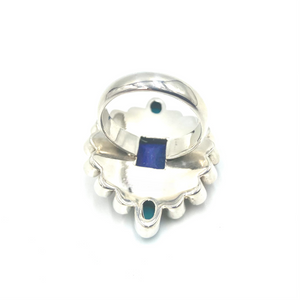Nicky Butler SS Lapis Lazuli Multi Gem Mandala Ring