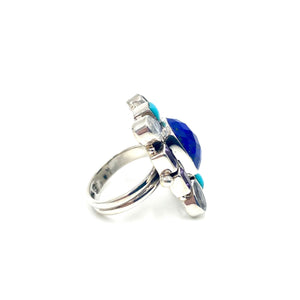 Nicky Butler SS Lapis Lazuli Multi Gem Bold Ring