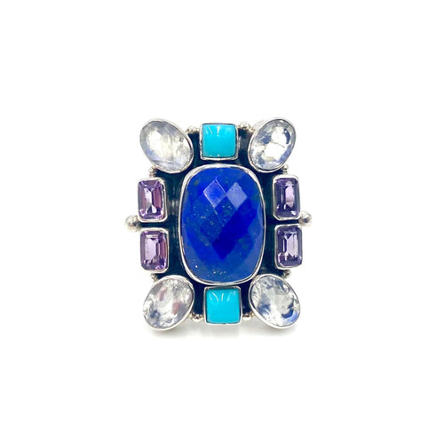 Nicky Butler SS Lapis Lazuli Multi Gem Bold Ring