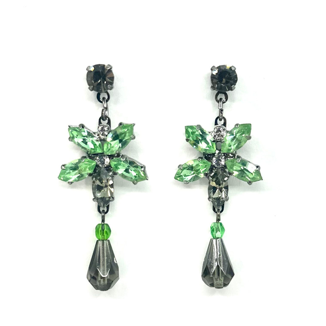 Nicky Butler Fashion Green & Multi Color Crystal Flower Drop Earrings