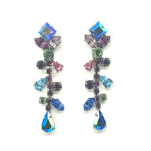 Load image into Gallery viewer, Nicky Butler Fashion Blue &amp; Multi Crystal Cascade Drop Earrings