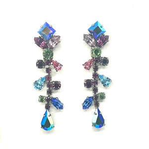 Nicky Butler Fashion Blue & Multi Crystal Cascade Drop Earrings