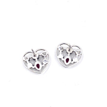 Load image into Gallery viewer, Nicky Butler SS Garnet Multi Gem Heart Stud Earrings