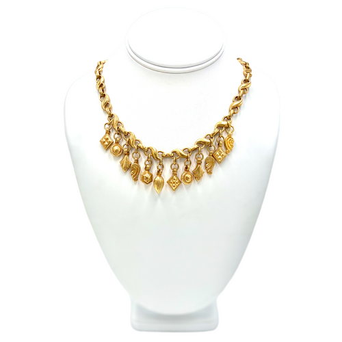Nicky Butler Fashion Gold-Tone Relic Charm Drop Necklace