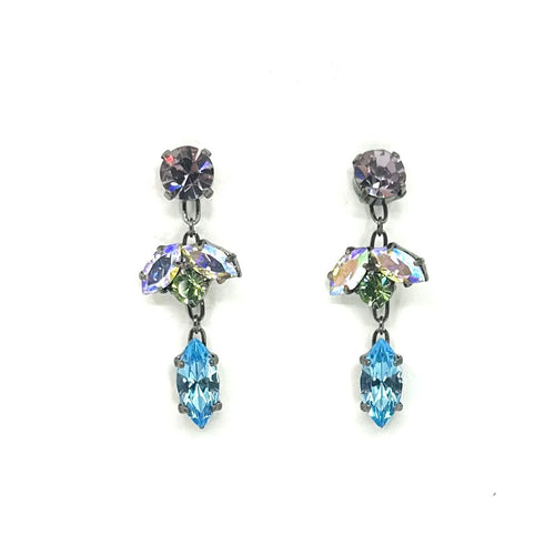 Nicky Butler Fashion Aqua & Multi Crystal Marquise Drop Earrings