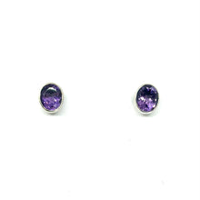 Load image into Gallery viewer, Nicky Butler SS Amethyst Oval Stud Earrings