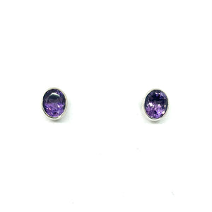 Nicky Butler SS Amethyst Oval Stud Earrings