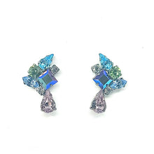 Load image into Gallery viewer, Nicky Butler Fashion Lavender Multi Crystal Offset Earrings