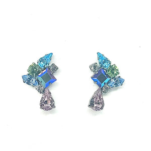 Nicky Butler Fashion Lavender Multi Crystal Offset Earrings