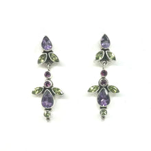 Load image into Gallery viewer, Nicky Butler SS Amethyst Multi Gem Drop Earrings