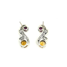 Load image into Gallery viewer, Nicky Butler SS Citrine Multi Gem Leaf Earrings