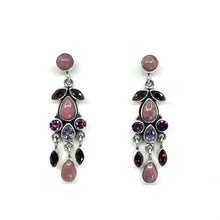 Load image into Gallery viewer, Nicky Butler SS Rhodonite Multi Gem Drop Earrings