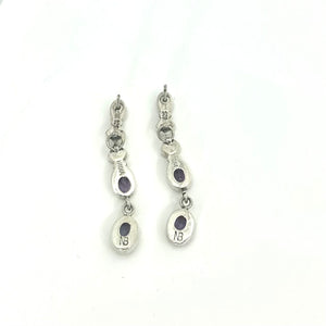 Nicky Butler SS Amethyst Multi Gem Oval Drop Earrings