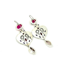 Load image into Gallery viewer, Nicky Butler SS RAJ Pink Drusy Quartz Multi Gem Drop Earrings