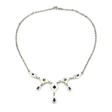 Load image into Gallery viewer, Nicky Butler SS Amethyst Multi Gem Pear Drop Necklace