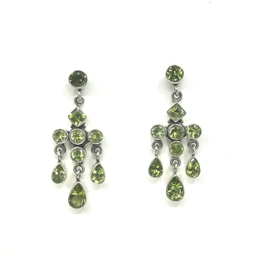 Nicky Butler SS Peridot Gem Chandelier Drop Earrings