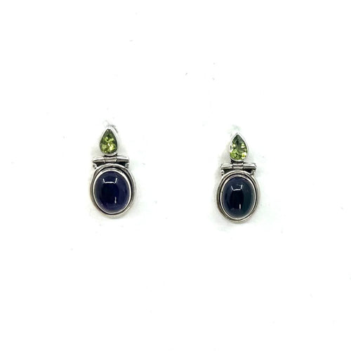 Nicky Butler SS Amethyst Multi Gem Door Knocker Earrings