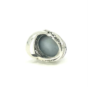 Nicky Butler SS Midnight Drusy Quartz Oval Ring