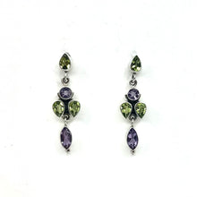 Load image into Gallery viewer, Nicky Butler SS Amethyst Multi Gem Marquise Drop Earrings