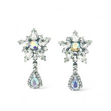 Load image into Gallery viewer, Nicky Butler Fashion Clear Crystal Flower Clip Earrings