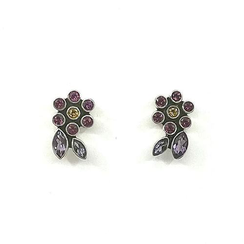 Nicky Butler SS Rhodolite Garnet Multi Gem Button Earrings