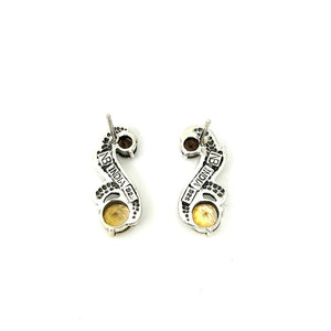 Nicky Butler SS Citrine Multi Gem Leaf Earrings