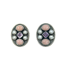 Load image into Gallery viewer, Nicky Butler SS Pink Opal Multi Gem Oval Earrings