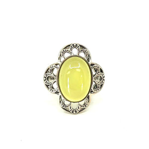 Nicky Butler SS Peri Chalcedony Cabochon Filigree Ring