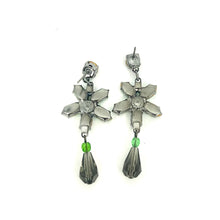 Load image into Gallery viewer, Nicky Butler Fashion Green &amp; Multi Color Crystal Flower Drop Earrings