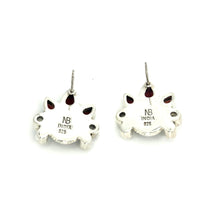 Load image into Gallery viewer, Nicky Butler SS Garnet Multi Gem Button Earrings