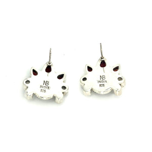 Nicky Butler SS Garnet Multi Gem Button Earrings