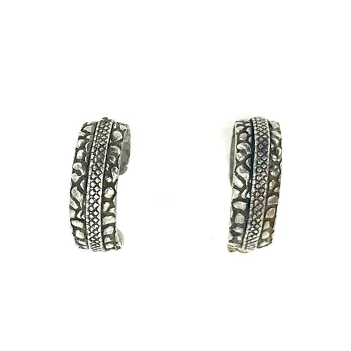 Nicky Butler Fashion  Pewter-Tone Relic Hoop Earrings