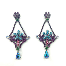 Load image into Gallery viewer, Nicky Butler Fashion Pink &amp; Multi Color Crystal Flower Basket Earrings