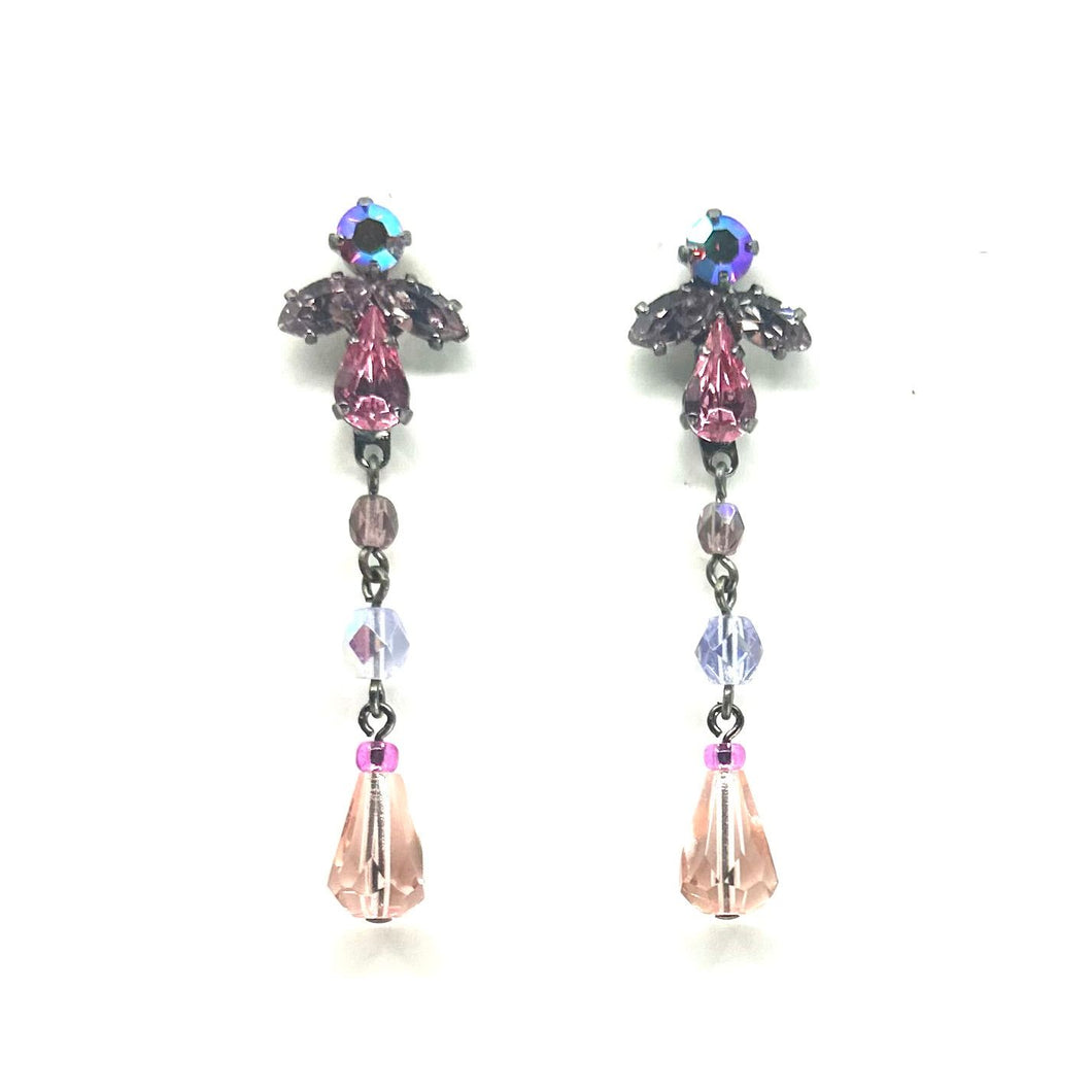 Nicky Butler Fashion Pink & Multi Crystal Drop Earrings