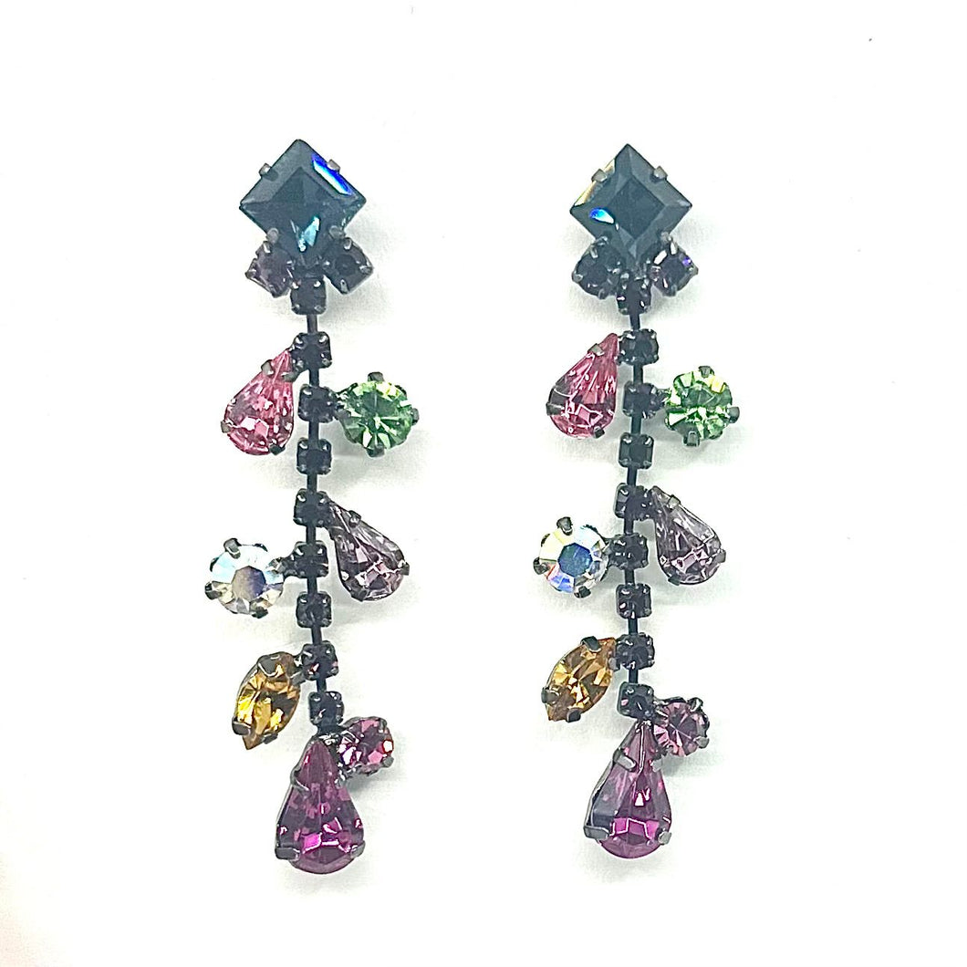 Nicky Butler Fashion Pink & Multi Crystal Cascade Drop Earrings