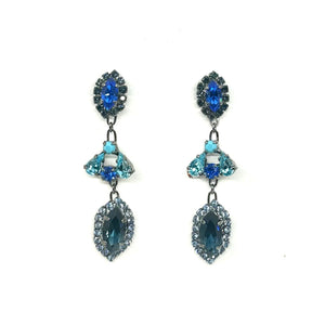 Nicky Butler Fashion Aqua & Multi Crystal Marquise Drop Earrings