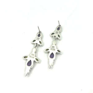 Nicky Butler SS Amethyst Multi Gem Drop Earrings