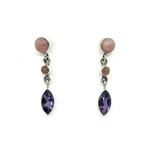 Load image into Gallery viewer, Nicky Butler SS Amethyst Multi Gem Marquise Drop Earrings