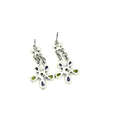 Load image into Gallery viewer, Nicky Butler SS Amethyst Multi Gem Flower Drop Earrings