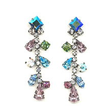 Load image into Gallery viewer, Nicky Butler Fashion Blue &amp; Multi Crystal Carnival Drop Earrings