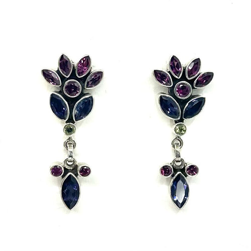 Nicky Butler SS Iolite Multi Gem Drop Earrings