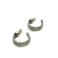 Load image into Gallery viewer, Nicky Butler Fashion  Pewter-Tone Relic Hoop Earrings