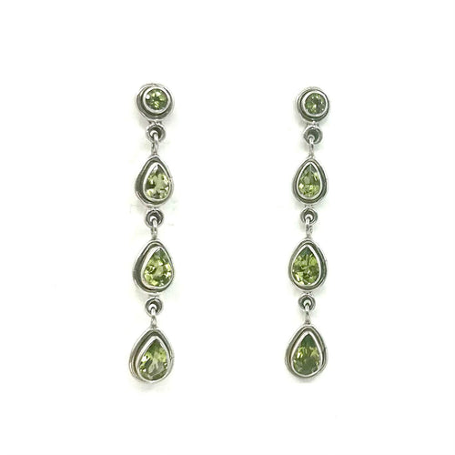 Nicky Butler SS Peridot Gem Lineal Drop Earrings