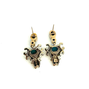 Nicky Butler Bronze Turquoise Multi Gem Drop Earrings