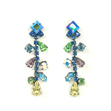 Load image into Gallery viewer, Nicky Butler Fashion Blue &amp; Multi Crystal Chandelier Drop Earrings