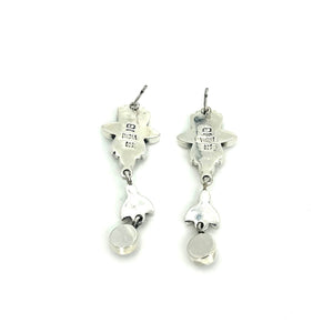 Nicky Butler SS White Topaz Multi Gem Dop Earrings