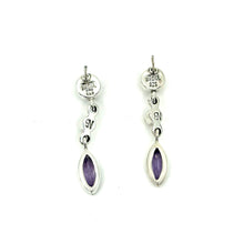 Load image into Gallery viewer, Nicky Butler SS Amethyst Multi Gem Marquise Drop Earrings